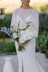 Simple Modest Chiffon Long Mermaid Wedding Dress