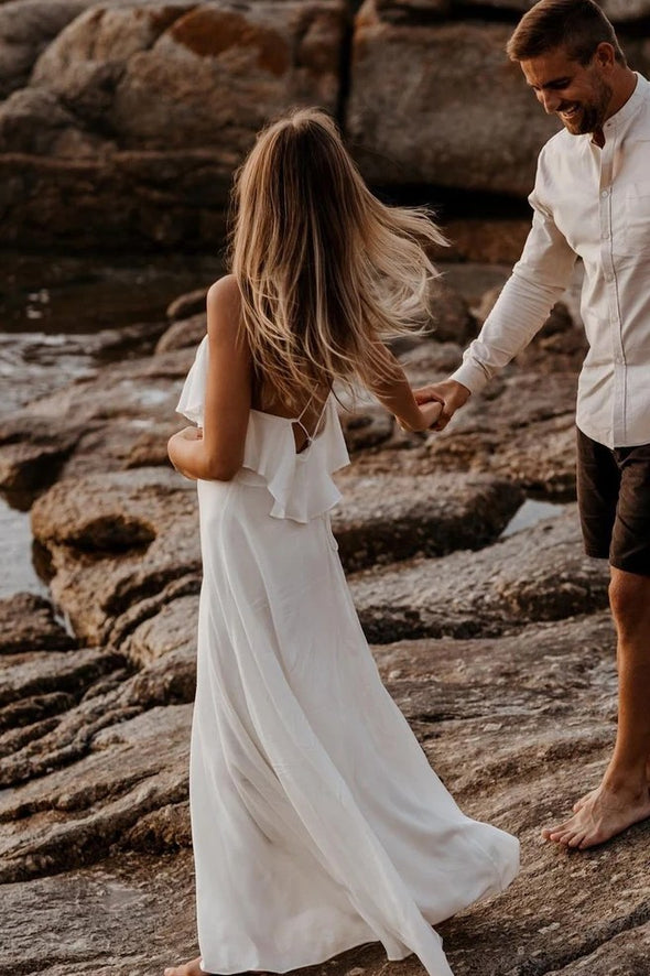 Backless Chiffon Beach Wedding Dresses Bohemian 242201559 TANYA BRIDAL Backless Chiffon Beach Wedding Dresses Bohemian 242201559 TANYA BRIDAL