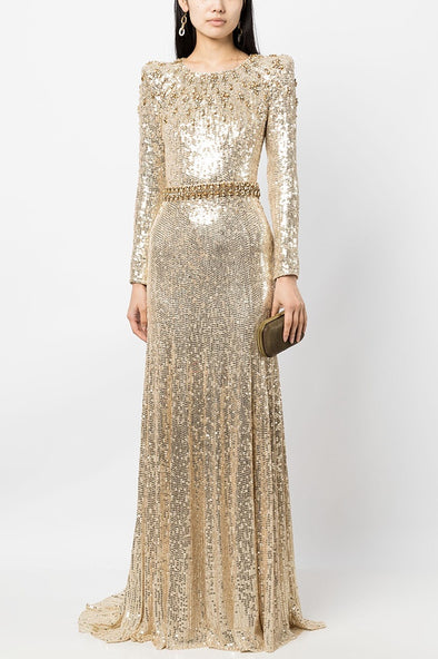 #DZ9390 Shiny Long Bling Bling Women Evening Dress