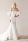 Mermaid Bridal Gowns With Detachable Puff Sleeves Chic ZW1070