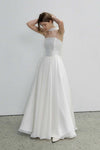TT693 A Line Strapless Long Wedding Dress With Neck  Scarf