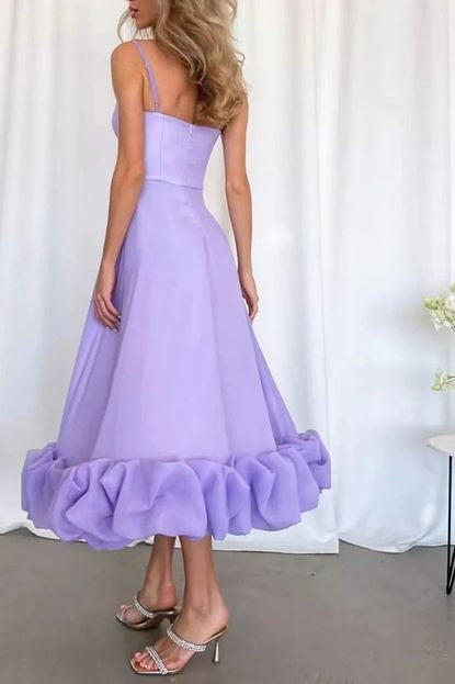 Romantic Midi Homecoming Dress A Line Spaghetti Strap – TANYA BRIDAL