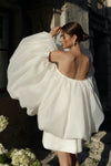 Short Mini Wedding Dress With Detachable Cape TT650