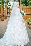 Floral Lace Ball Gown Muslim Wedding Dress