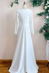 Muslim Wedding Dress With Cape A Line Long Sleeves