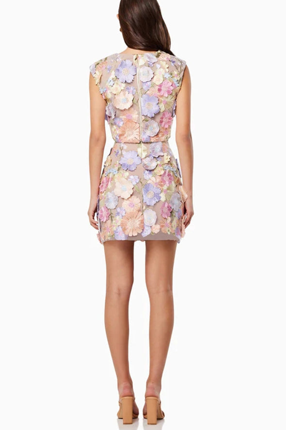 Two pieces Embroidery Lace Flower Short Cocktail Dress