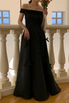 Simple Black A Line Korea Wedding Photoshoot Dresses