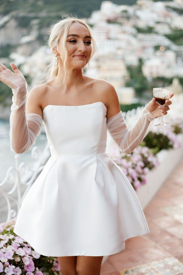 short minimalist wedding dress Boho Short Wedding Dress 0027