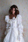 Long Taffeta A Line Off The Shoulder Lace Edge Wedding Gown