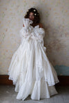 Long Taffeta A Line Off The Shoulder Lace Edge Wedding Gown