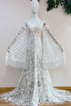 Flare Sleeve Wedding Dresses A Line Lace Tassel Vestido De Noivas Chic DW588