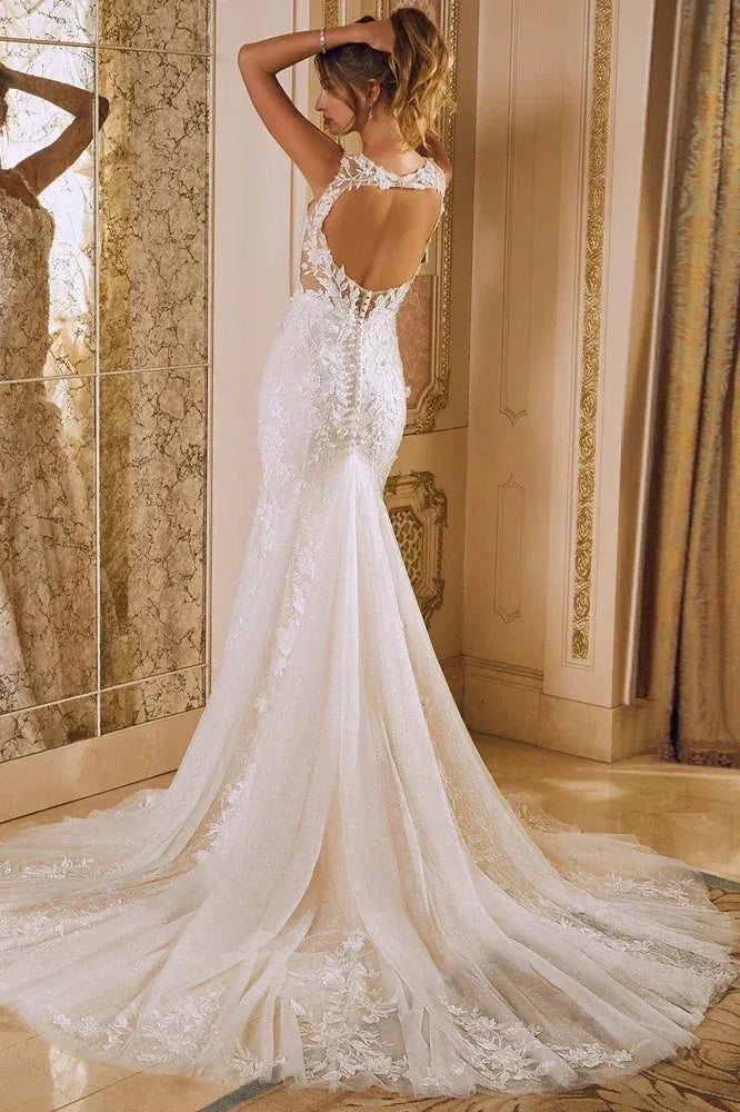DZ9487 Elegant Mermaid Wedding Dress 2026 Spaghetti Strap Square Neck TANYA BRIDAL DZ9487 Elegant Mermaid Wedding Dress 2026 Spaghetti Strap Square Neck TANYA BRIDAL
