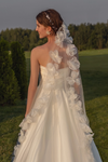 Strapless Sheath Satin Wedding Dresses With Flower Veil DW883