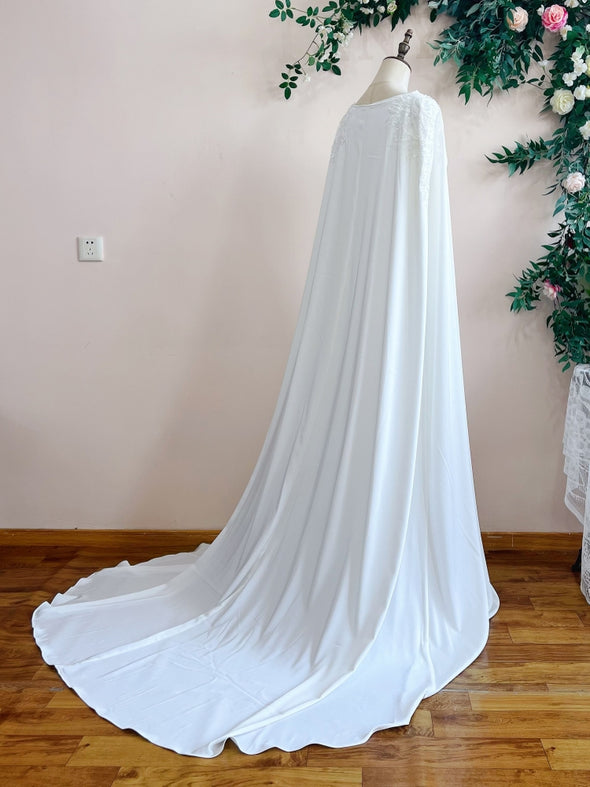 Muslim Wedding Dress With Cape A Line Long Sleeves