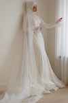 Romantic Lace Muslim Wedding Dress Mermaid Bridal Gown