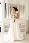 Wedding Dress With Bowtie Straps