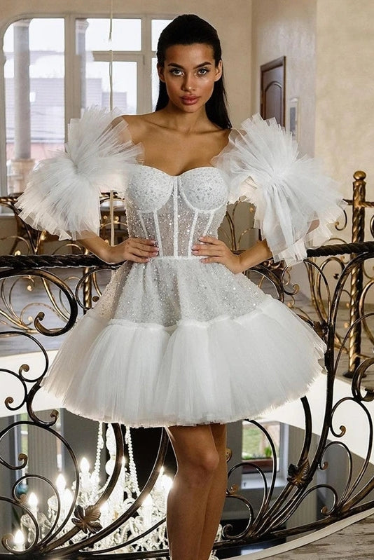 A Line Homecoming Dresses Sparkling Party Gown