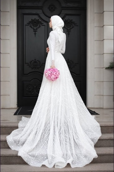luxury arabic wedding dresses Muslim Wedding Dresses With Long Luxury Sleeve TANYA BRIDAL