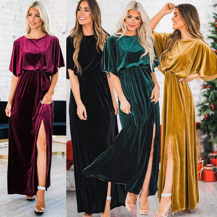 Sexy Slit Ruched Flower Shape V Neck Evening Dresses