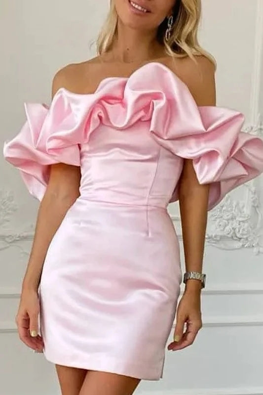 Elegant Ladies Wrap Cocktail Party Dresses Sexy Strapless