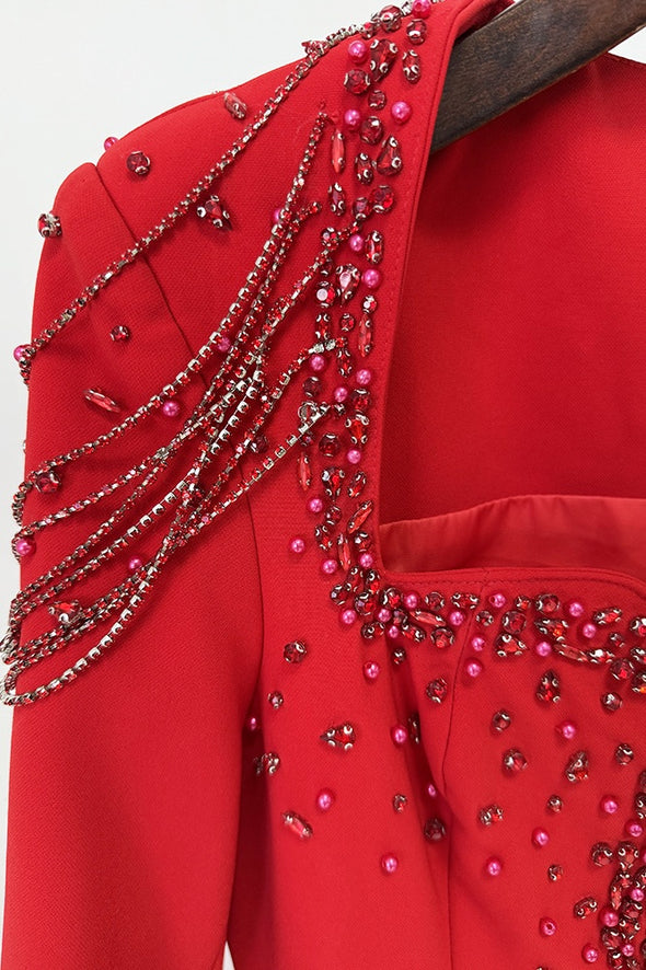 #DZ9394 Heavy Beads Long Evening Formal Dress