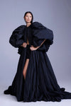 Taffeta Long Wedding Capes With Puff Full Sleeve DJ198