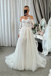 #DZ9306 Romantic Lace Wedding Dress A Line