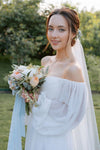 Bohemian Chiffon Puffy Sleeves Ruffles Wedding Dress