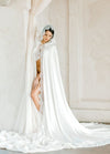 BRIDAL CAPE with hood off white cape for boudoir photo shoot