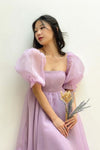 A Line Sweep Long Homecoming Dress Organza