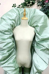 Royal Blue Taffeta Fashion Cape High Collar Long Jacket DJ225