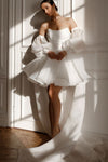 Short Wedding Dress With Cape