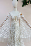 Flare Sleeve Wedding Dresses A Line Lace Tassel Vestido De Noivas Chic DW588