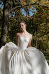 #DZ9313 Strapless Long Wedding Dress Lace Up Back