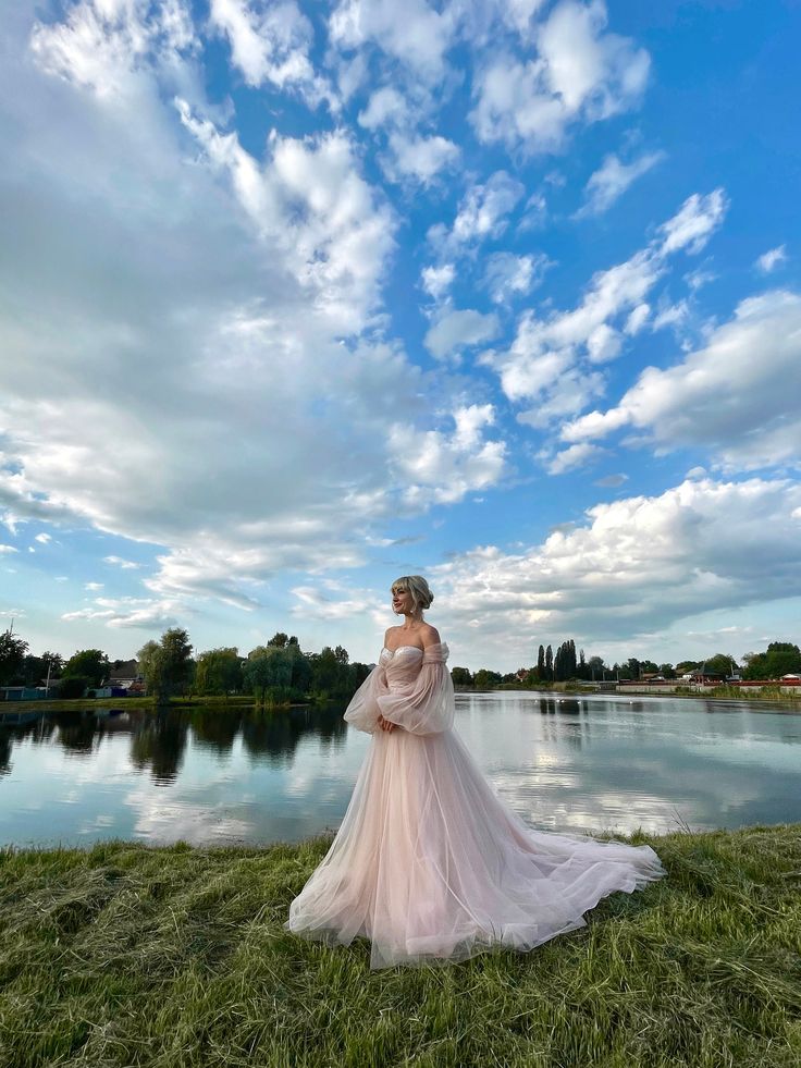 Off The Shoulder Dusty Pink Wedding Dress – TANYA BRIDAL