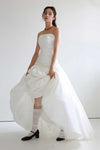 TSWD800 Taffeta A Line Long Wedding Dress Lace Up Back