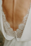 Lace Sheer Back Cheap Wedding Dress Bohemian Simple Chiffon