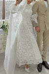 #DZ9440 Mermaid Long Lace Muslim Wedding Dress Elegant