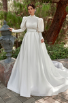 Luxury Heavy Beads Long Sleeves A Line Wedding Gown