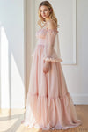 Elegant Long Evening Dress With Flare Sleeves