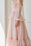 Elegant Long Evening Dress With Flare Sleeves