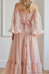 Elegant Long Evening Dress With Flare Sleeves