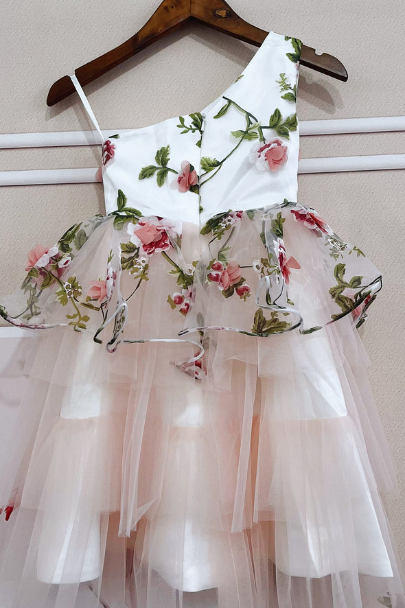 Floral Pink Flower Girl Dresses For Wedding Party Vestido Flores ZF096