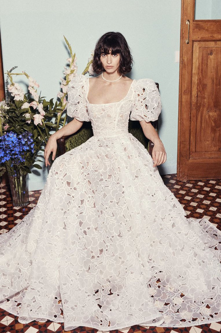 Glorious Balconette Wedding Dress Soft Floral Lace DW766 TANYA BRIDAL Glorious Balconette Wedding Dress Soft Floral Lace DW766 TANYA BRIDAL
