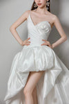 One Shoulder Taffeta Wedding Dresses With Flowers DW833