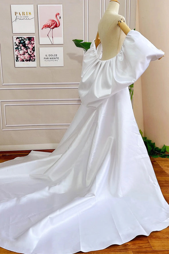 Puffy Sleeved Cape Wedding Jacket With Train DJ183