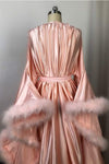 Satin Bride Satin Robe Marabou Feather Hollywood Dressing Gown
