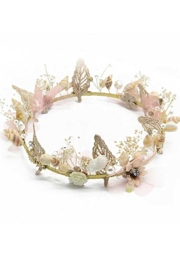 Bride Crown Eternal Flower Headwear Hair Accessories Shell Wedding Accessory Design