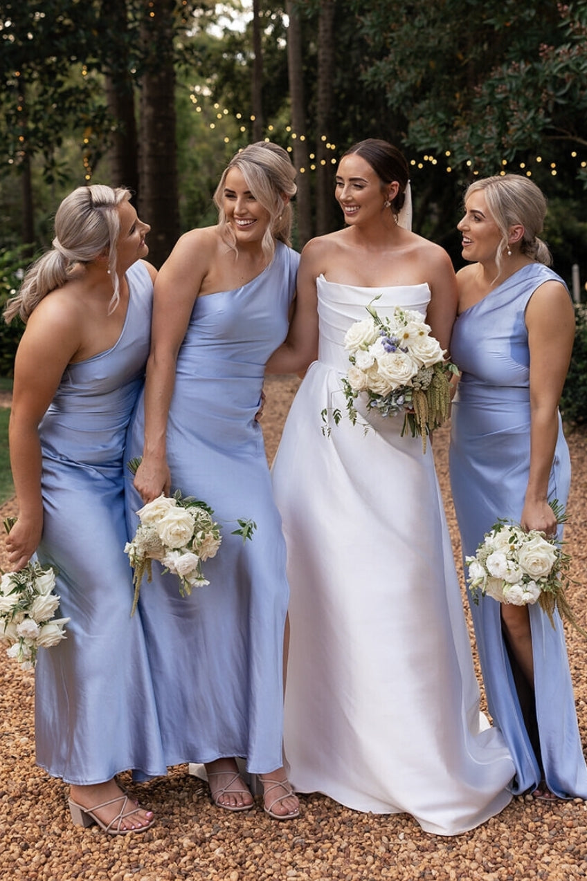 One Shoulder Sky Blue Long Mermaid Bridesmaid Dress TANYA BRIDAL One Shoulder Sky Blue Long Mermaid Bridesmaid Dress TANYA BRIDAL