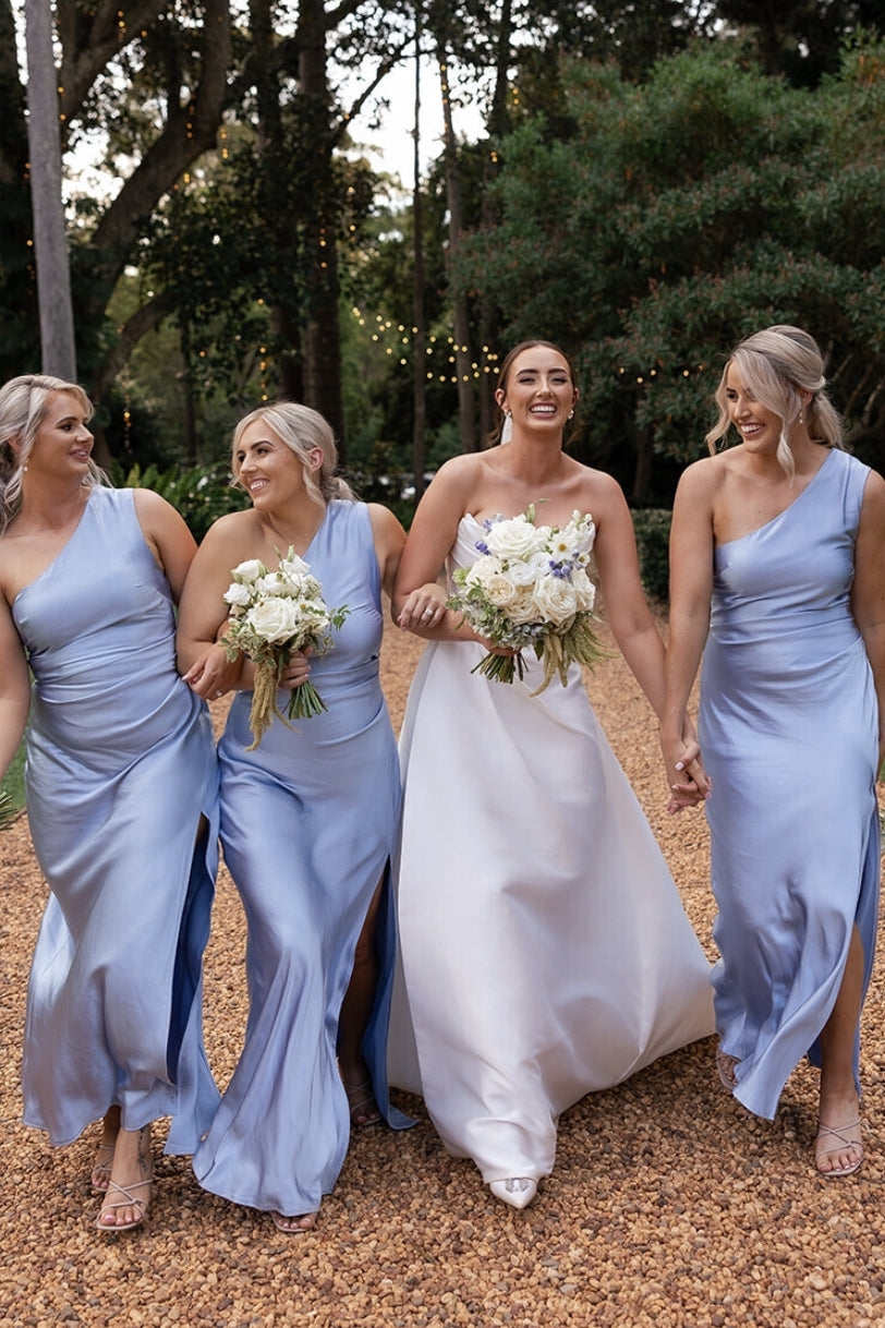 One Shoulder Sky Blue Long Mermaid Bridesmaid Dress TANYA BRIDAL One Shoulder Sky Blue Long Mermaid Bridesmaid Dress TANYA BRIDAL